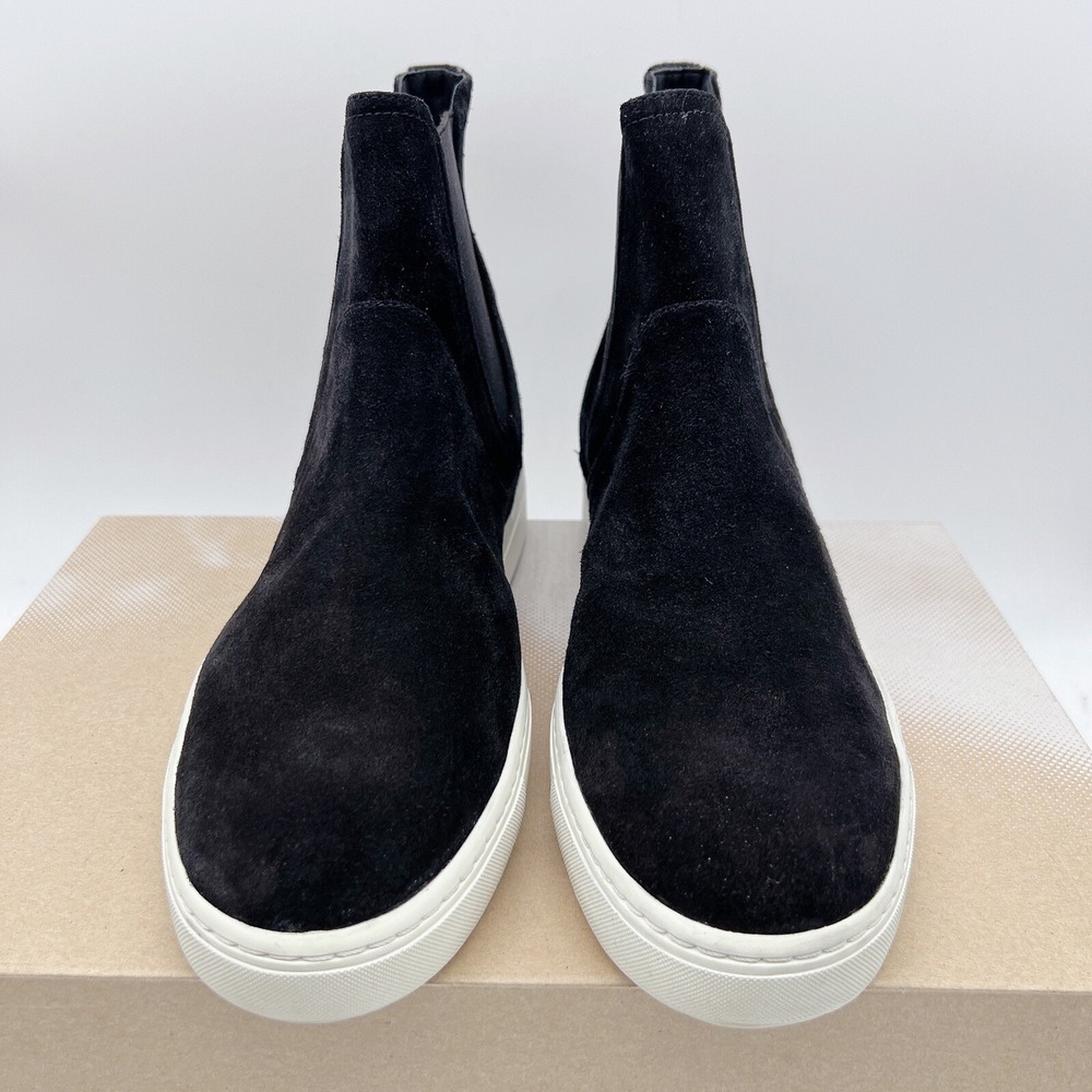 Vince Nira Ankle Chelsea Boots Bootie Sneaker Black Suede Water Repellent US 9.5 - Picture 5 of 13